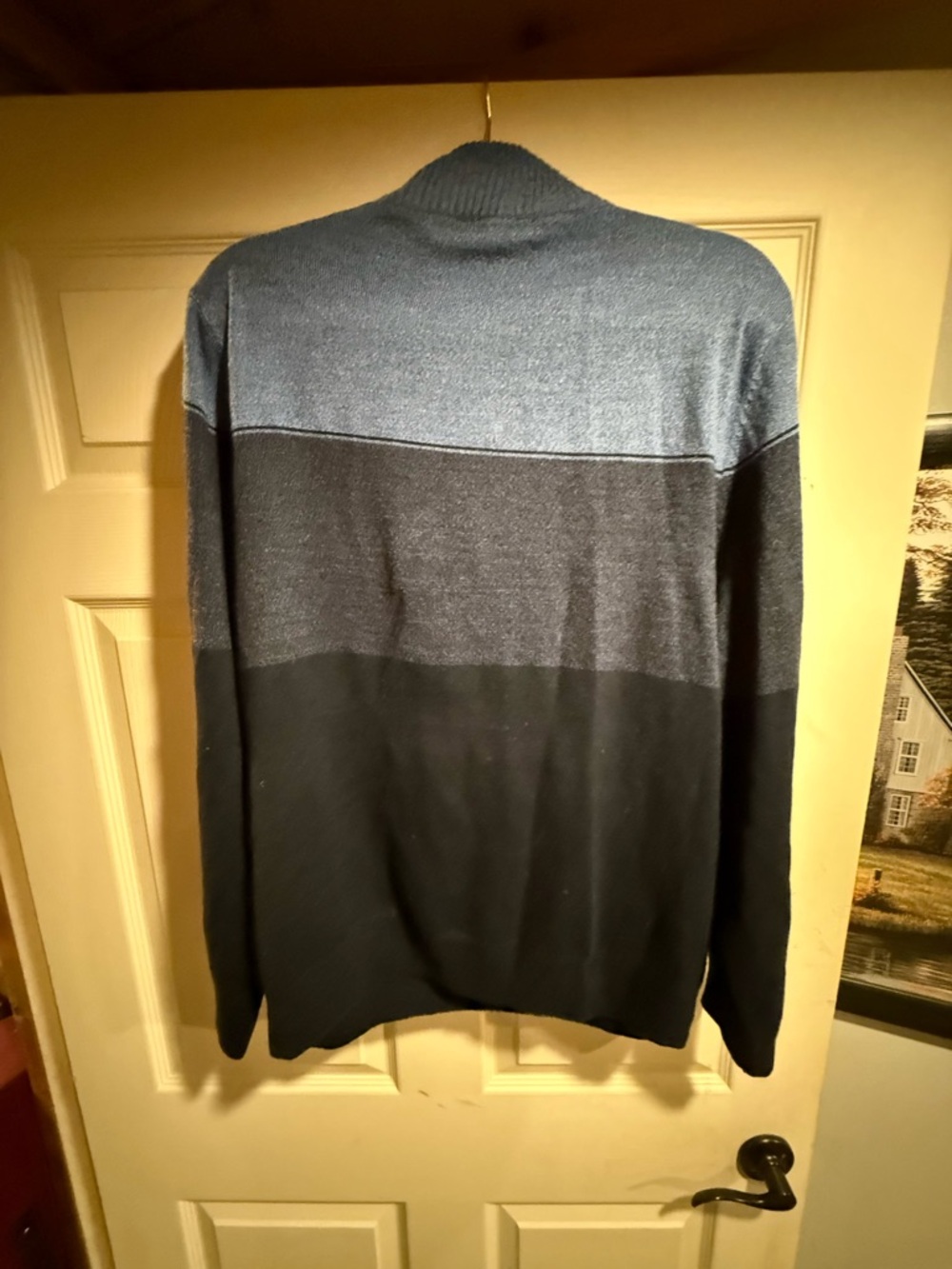 Dockers Men's Two-Tone Crewneck Sweater - Blue & Black